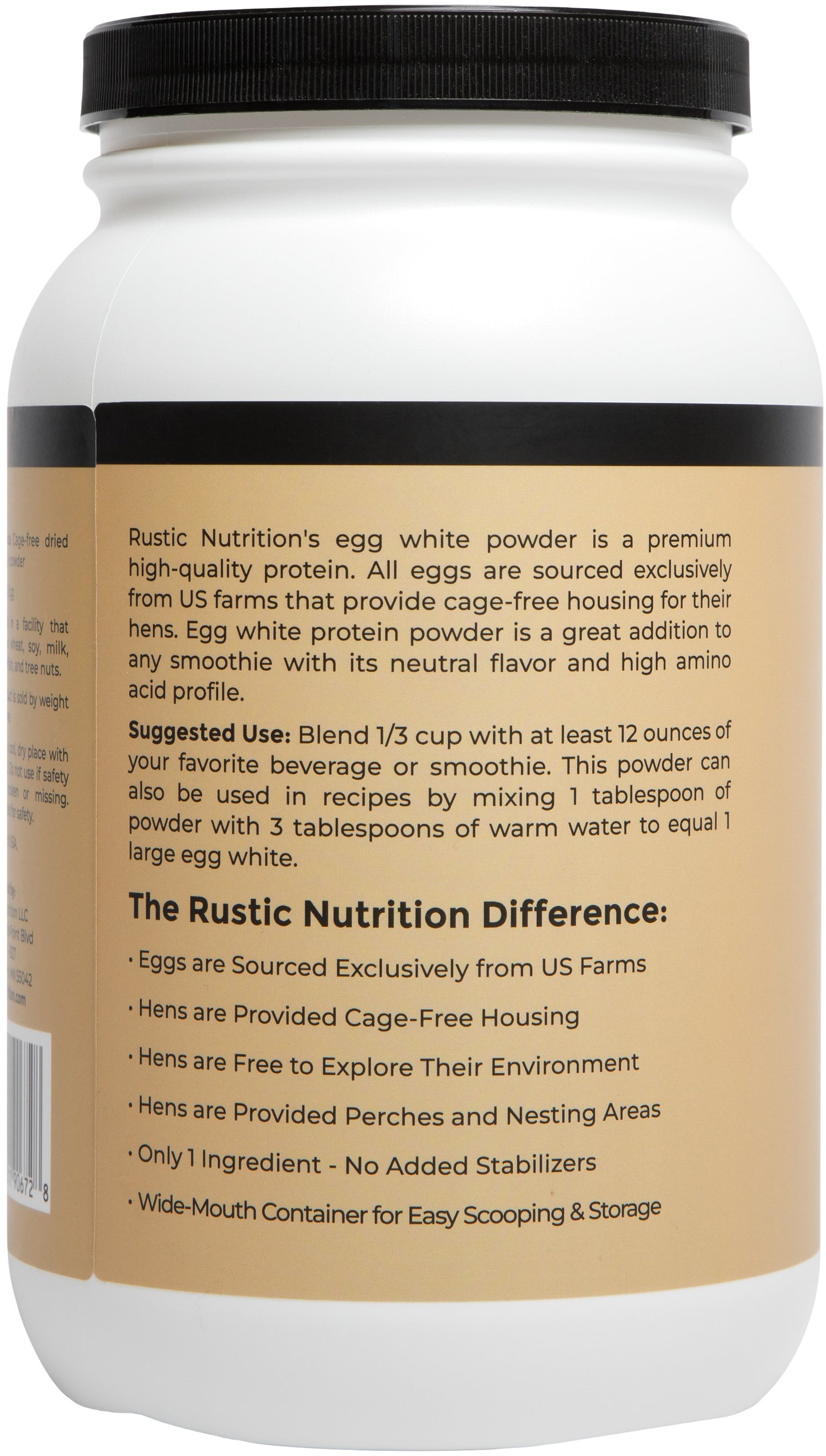 Rustic Nutrition - Cage-Free Egg White Protein Powder