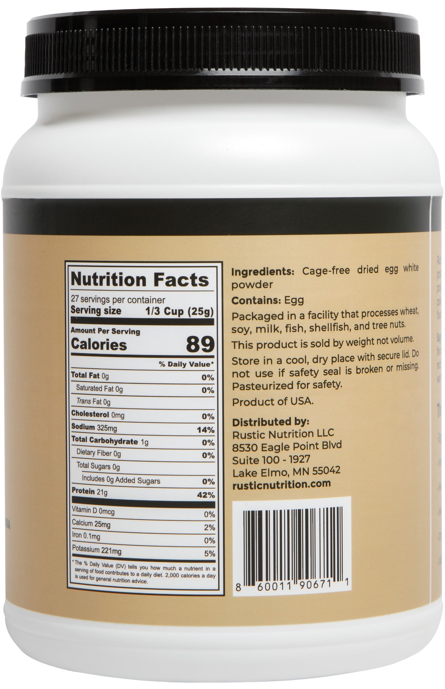Rustic Nutrition - Cage-Free Egg White Protein Powder
