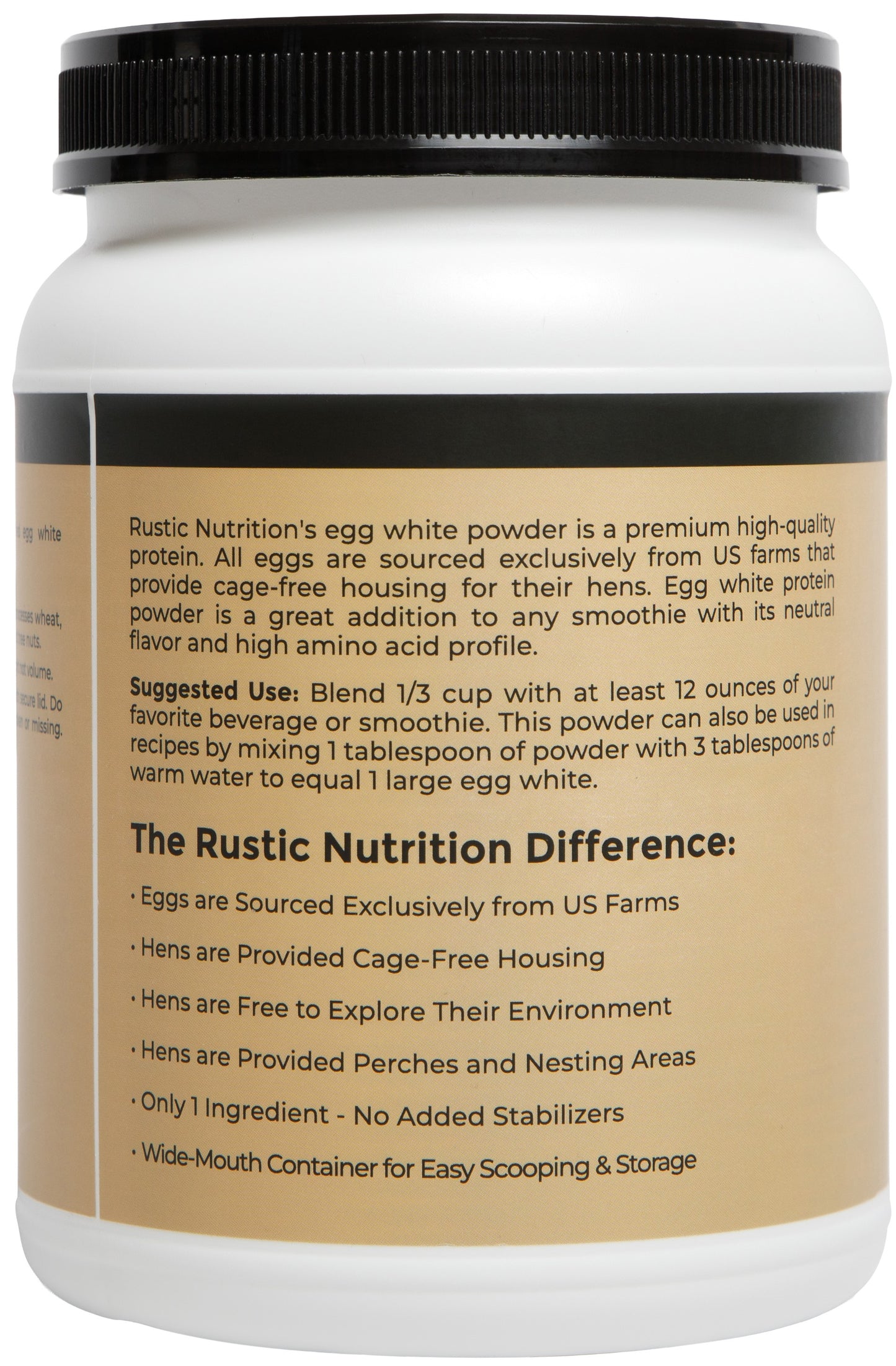 Rustic Nutrition - Cage-Free Egg White Protein Powder