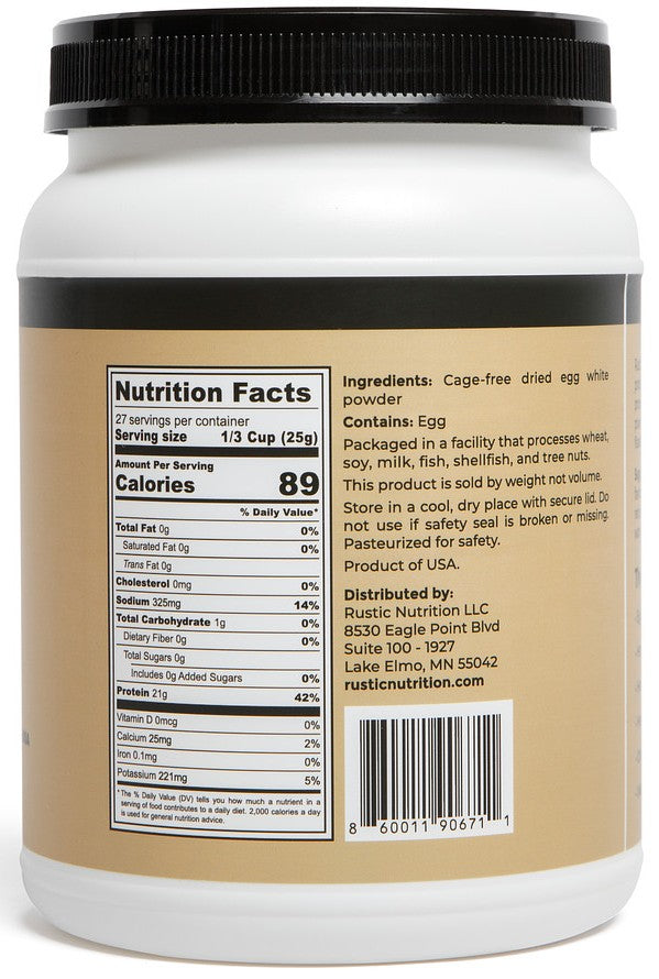 Rustic Nutrition - Cage-Free Egg White Powder