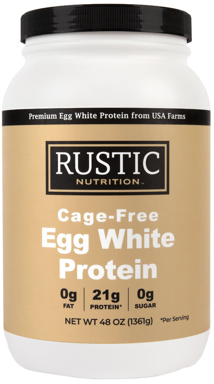 Premium Cage-Free Egg White Protein Powder, USA-Sourced, Humanely-Raised, 21g Protein, 0g Fat, 0g Sugar, 0g Cholesterol (Unflavored)