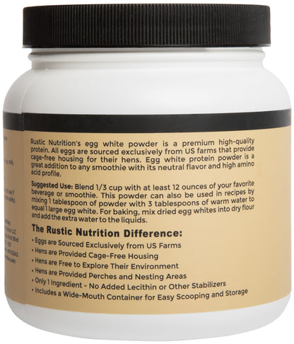 Rustic Nutrition - Cage-Free Egg White Protein Powder