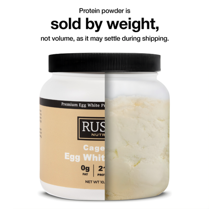 Rustic Nutrition Cage-Free Egg White Protein Powder, USA-Sourced, Humanely-Raised, 21g Protein, 0g Fat, 0g Sugar, 0g Cholesterol (Unflavored)