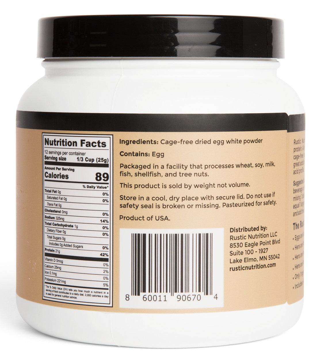 Rustic Nutrition - Cage-Free Egg White Powder