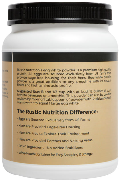 Rustic Nutrition - Cage-Free Egg White Protein Powder
