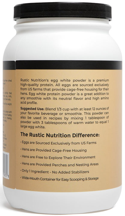 Rustic Nutrition - Cage-Free Egg White Powder