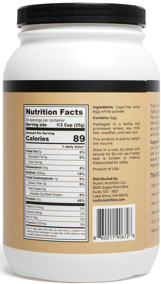 Rustic Nutrition - Cage-Free Egg White Powder