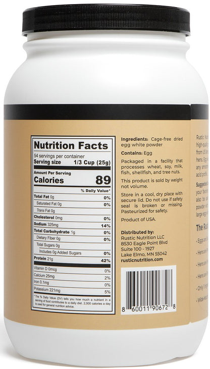 Rustic Nutrition - Cage-Free Egg White Powder